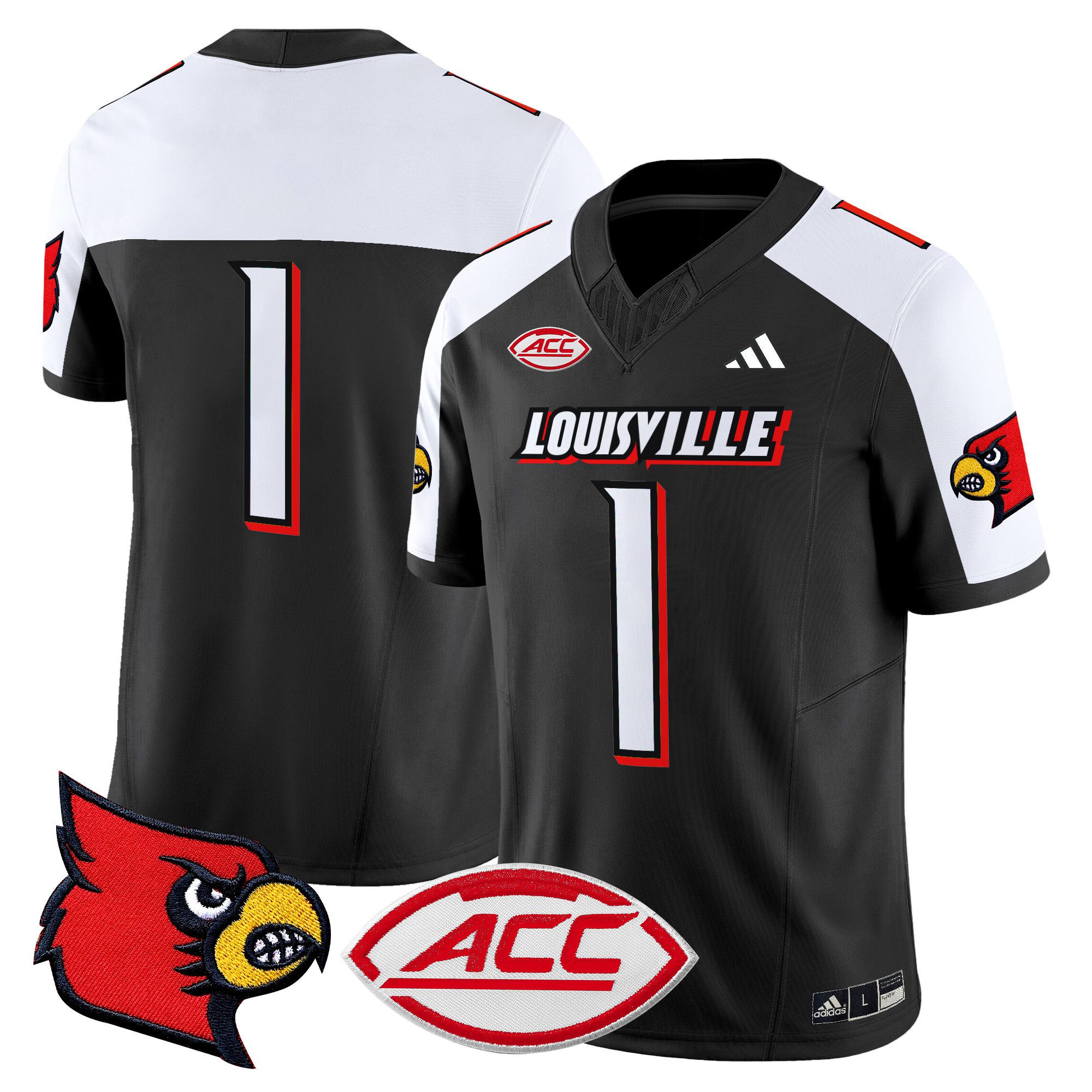 Men Louisville Cardinals #1 No Name Black 2024 Vapor Limited NCAA Jersey->->NCAA Jersey
